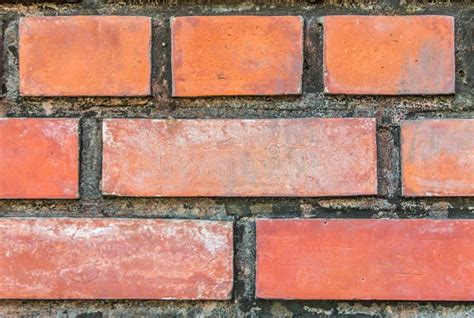 Brick Wall With Red Bricks Red Orange Brick Background Arranged In