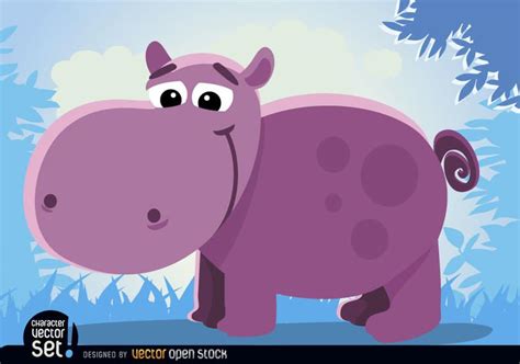 Hipopótamo De Dibujos Animados De Animales Descargar Vector