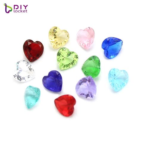 Buy 120pcs Heart 5mm Birthstone Floating Charms