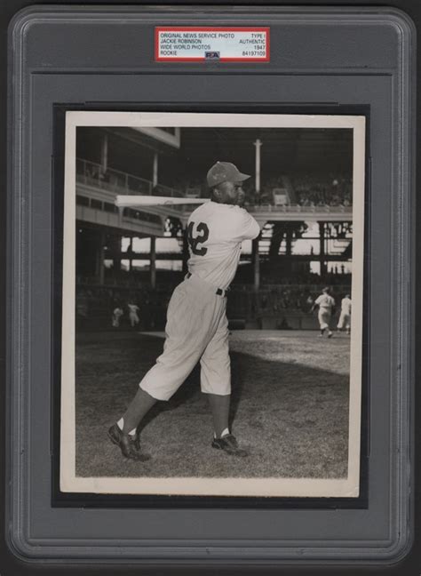 1947 Jackie Robinson Major League Debut Type I Rookie Photograph Psa