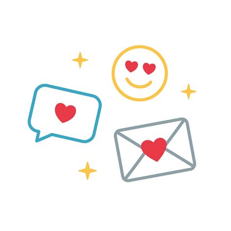 Set Of Vector Messages Icons In Doodle Style Emoji Smiles Line Hand