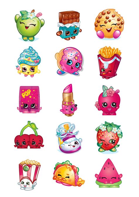 Shopkins Inspired Cupcake Toppers Favor Tags Stickers Digital Etsy