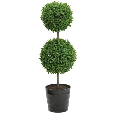 Faux Boxwood Double Ball Topiary In Pot Topiary Plants Boxwood Topiary