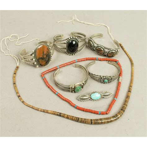 Native American Sterling Silver And Stone Jewelry Witherells Auction House