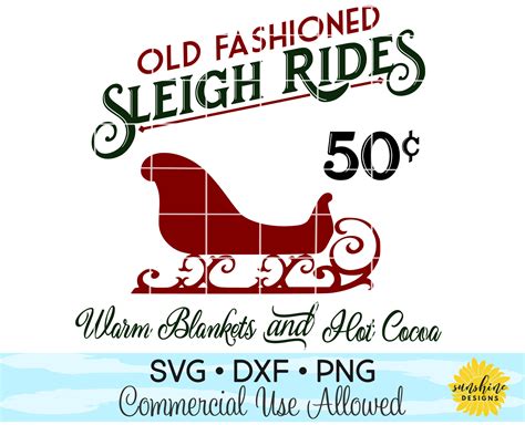 Free recipe svg files for cricut or silhouette. Old Fashioned Sleigh Rides SVG Vintage Christmas Sign svg | Etsy