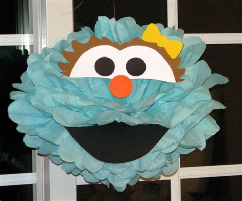 Aqua Monster Tissue Paper Pompom Kit Sesame Street Birthday Sesame