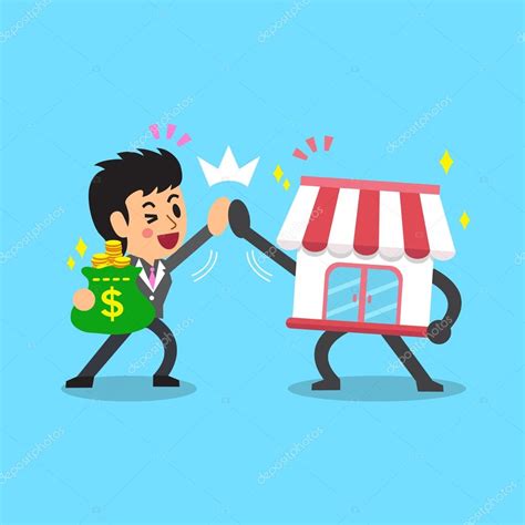 Cartoon Businesswoman Earning Money With Her Business — Stock Vector