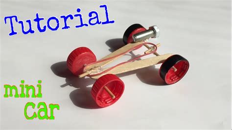 How To Make A Mini Rubber Band Car Homemade Toy Tutorial Youtube