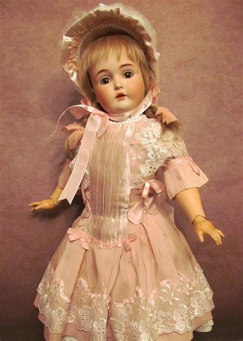 Sale ~ Silk Pink Doll Dress With Bonnet For 24 27 Antique French From