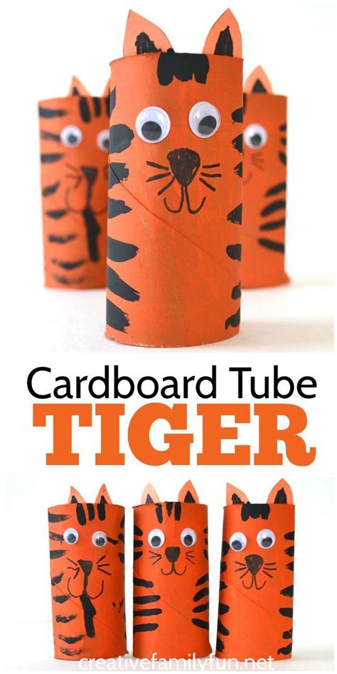 Cardboard Tube Tiger Craft For Kids