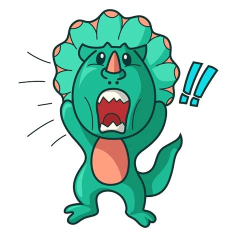 Vector Cartoon Illustration Of Angry Dinosaur Premium Vector
