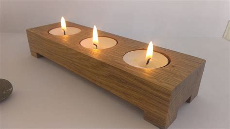 3 Tea Light Candle Holder Modern Look Candle Holder Wooden Candle