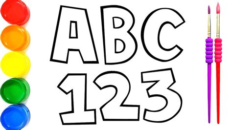 Abc 123 Drawing Coloring And Painting Ll How To Learn Draw And Paint