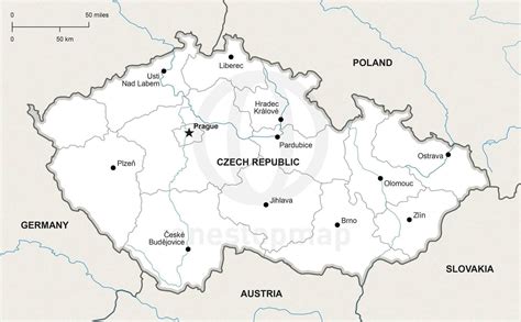 Wichtige infos und tipps für die reise nach tschechien: Vector Map of Czech Republic Political | One Stop Map