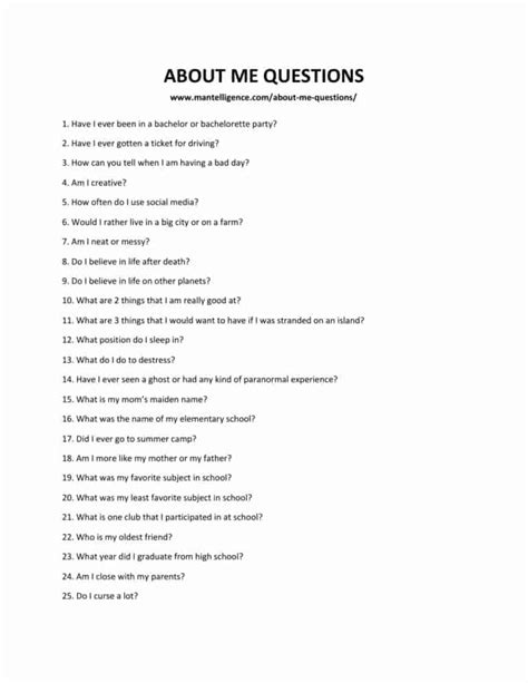 83 Good About Me Questions For Students Work Influencers