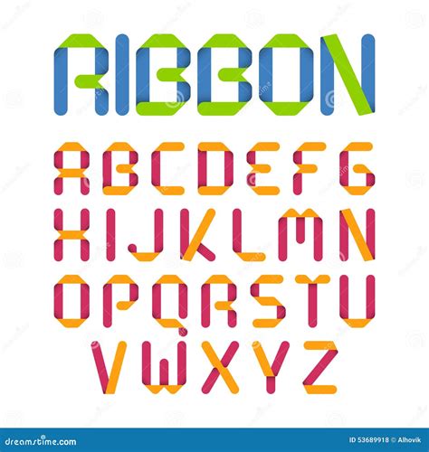 Ribbon Alphabet Stock Vector Image 53689918
