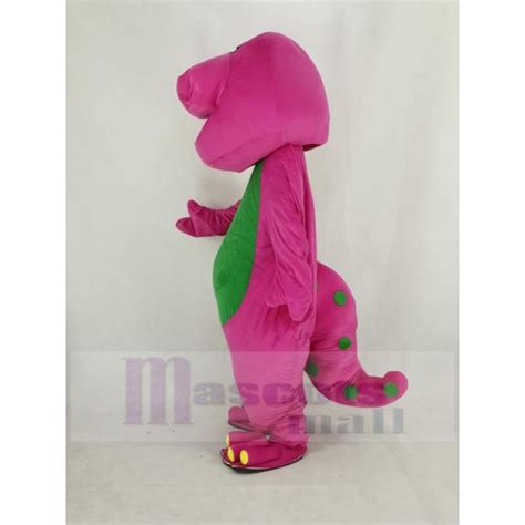 Green Belly Peach Barney Dinosaur Mascot Costume Cartoon