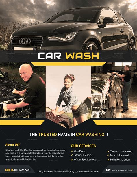Car Wash Agency Flyer Design Template In Word Psd Publisher