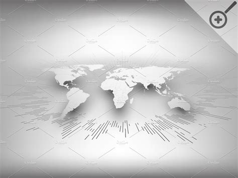 World Map Template In Perspective Custom Designed Illustrations