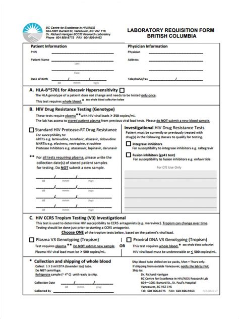Lab Request Form Template Fill Online Printable Fillable Blank Gambaran