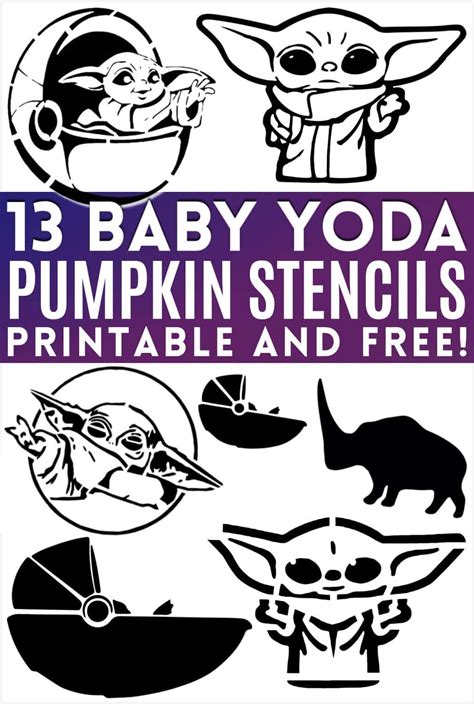Free Baby Yoda Pumpkin Templates Download 13 Printable Baby Yoda