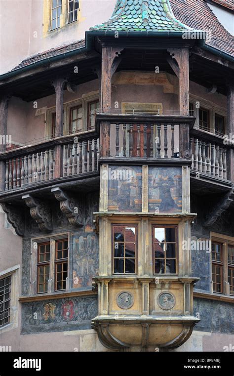 Balcony Of The Medieval House Maison Pfister At Colmar Alsace France