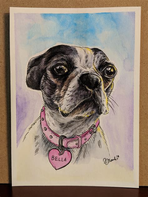Made This Doggo Portrait For My Friends Birthday Prezzie Ink And