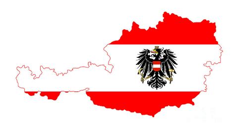 Isolated Austrian Flag And Map Digital Art By Bigalbaloo Stock Pixels