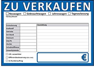 Damit sie uns ihr auto verkaufen können, brauchen wir nun ihr bevorzugtes übergabedatum und die gewünschte art der bezahlung. Suchergebnis auf Amazon.de für: Auto Verkaufsschild