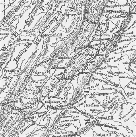 Detail Map Shenandoah Valley In 1862