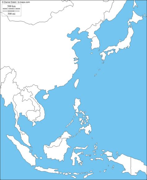 East Asia Map Southeast Asia Free Maps Salar Peta Outline Fine