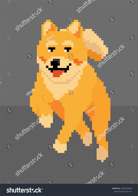 Vector Pixel Art Shiba Inu Dog Stock Vector Royalty Free 1900379968