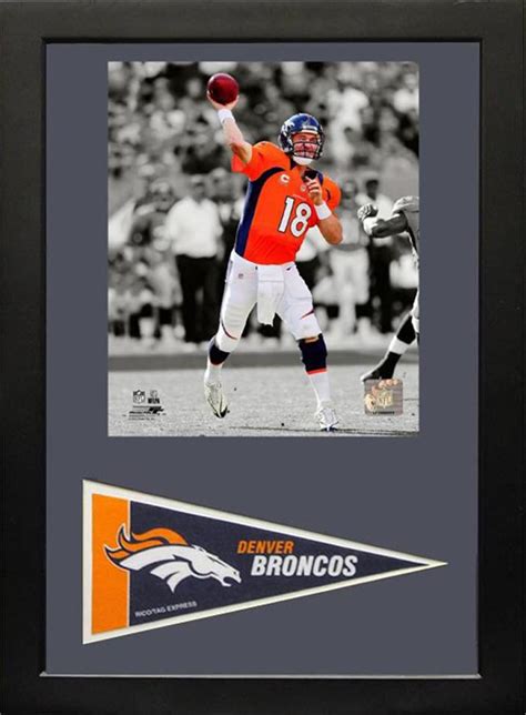 Peyton Manning Denver Broncos 12x18 Pennant Custom Frame