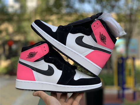 Girls Air Jordan 1s Og Valentines Day Black Hyper Pink White In Uk