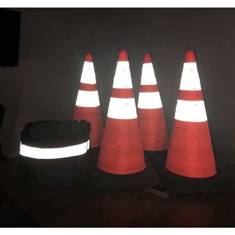 Collapsible Cone Kit With Led Light Traffic Safety Zone