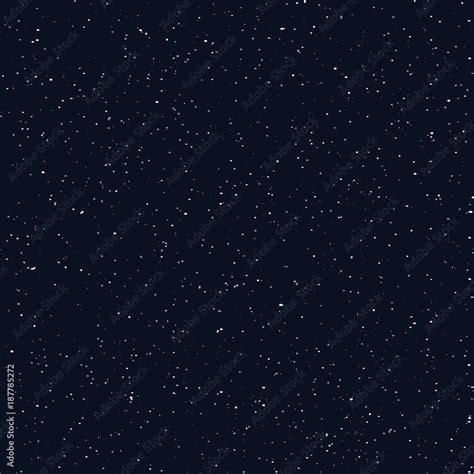 Starry Sky Seamless Pattern White And Blue Dots In Galaxy And Stars