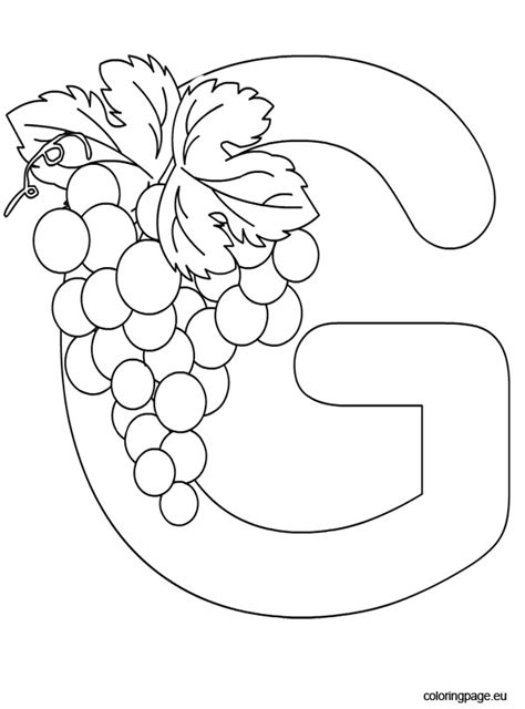 Alphabet Letter G Coloring Page