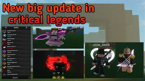 New Big Update In Critical Legends Roblox Critical Legends Youtube