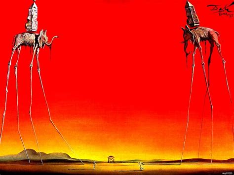 Salvador Dali Die Elefanten 1948 Surrealismus Malerei Kunst Großen