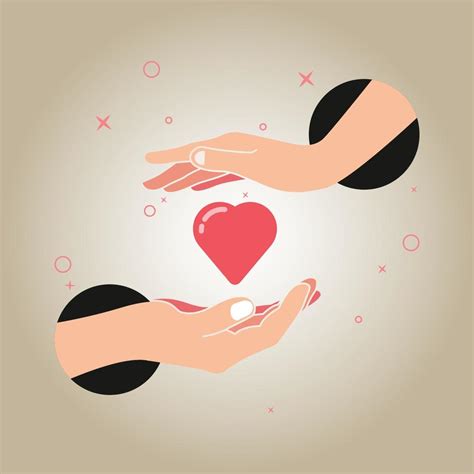 Hand Holding Pink Heart Love Care Affection Concept 8023206 Vector Art