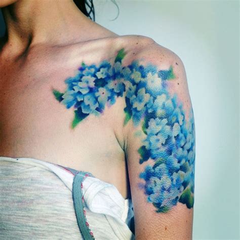 The blue color is characterized by lightness, calmness, purity, airiness. Hydrangea Tattoos Designs, Ideas and Meaning | Tattoos For You