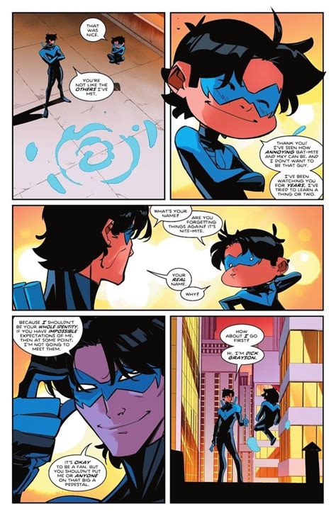 [comic excerpt] nightwing and nite mite reveal their identities to each