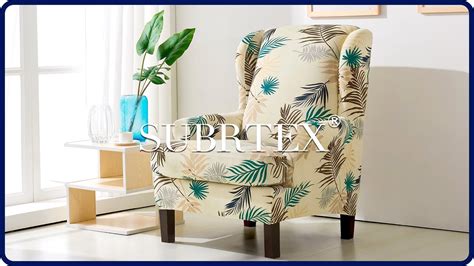 Subrtex 2 Piece Leaves Printed Wingback Chair Slipcover Youtube