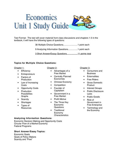 Economics Unit 1 Study Guide By Ken Olson Issuu