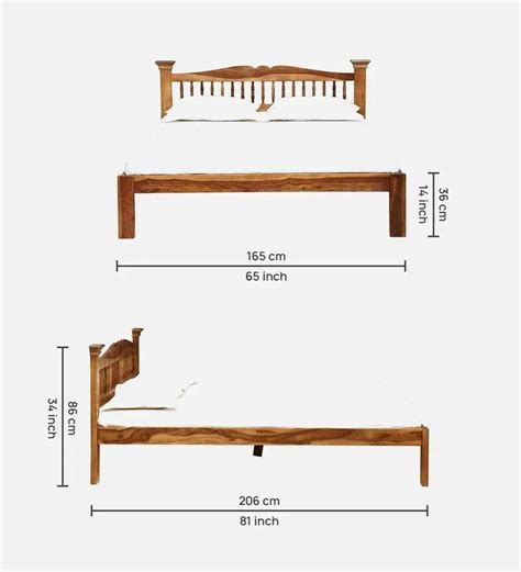 Uttara Sheesham Wood Queen Size Bed In Rustic Teak Finish