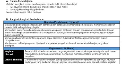 Rpp 1 lembar k13 sd kelas 1 semester 1 dan 2 revisi 2020. RPP 1 Lembar PAK Kelas 8 Tahun 2020 Semester 1 dan 2 ...