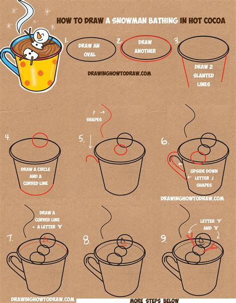 This is the most easy 3d drawing illusion tutorial for beginners where optical illusion drawings have presented with easy 3d. How to Draw a Snowman Bathing in a Hot Cup of Cocoa Easy ...