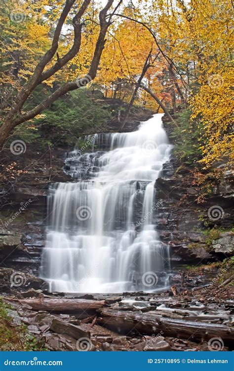 Waterfall In Autumn Stock Image Image Of Environment 25710895