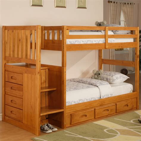 Discovery World Furniture Weston Twin Over Twin Bunk Bed With Stairs