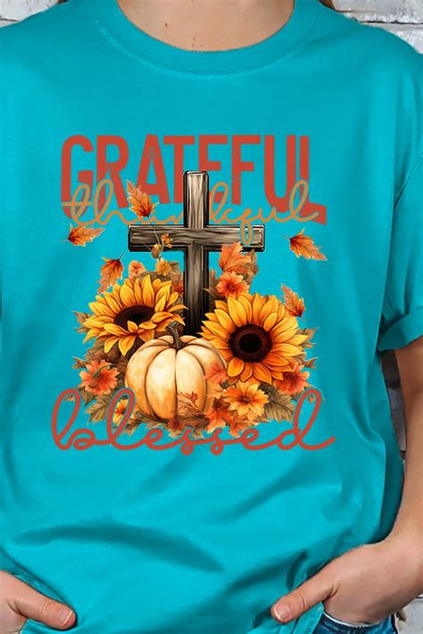 grateful thankful blessed harvest short sleeve relaxed fit t shirt